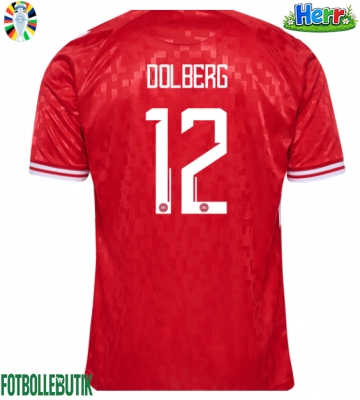 Danmark Kasper Dolberg #12 Hemmatröja EM 2024 Kortärmad